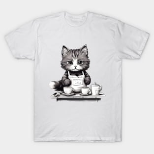 Cat Cafe Cute Barista T-Shirt